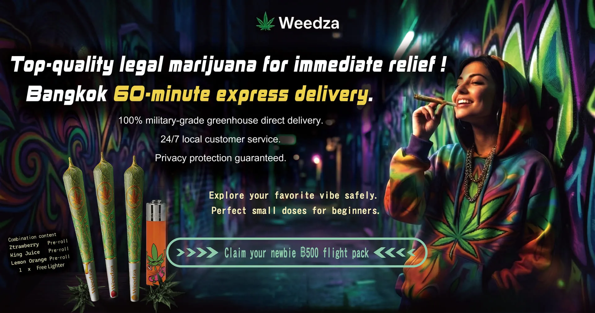 Weedza Bangkok Flash Weed Delivery, Instant Relief.